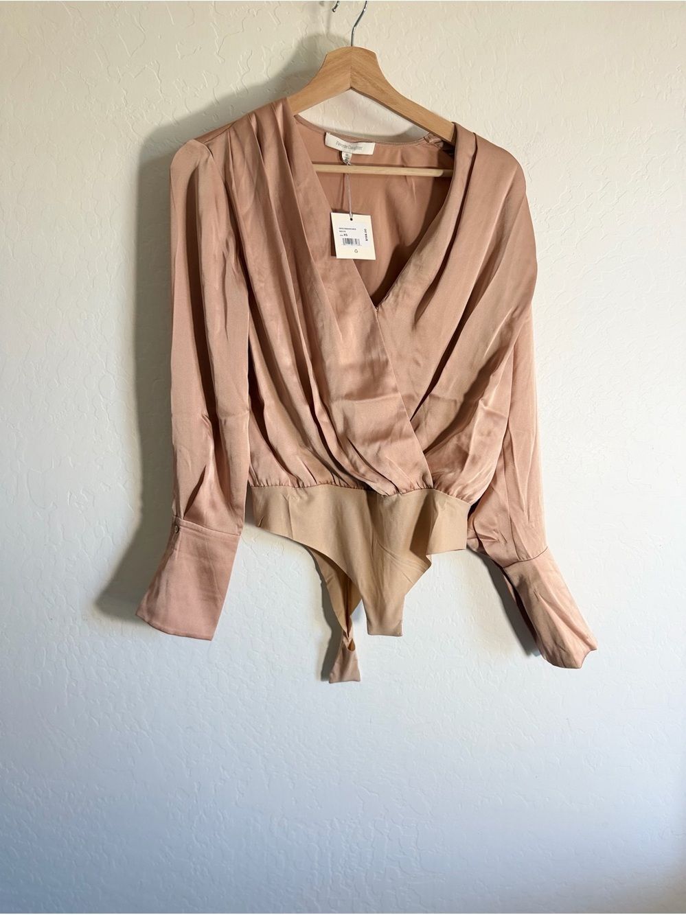 Favorite Daughter “The Date Blouse Bodysuit” Tan XS NWT MSRP $198